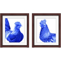 Framed Blue Rooster 2 Piece Framed Art Print Set
