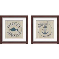 Framed Floursack Nautical  2 Piece Framed Art Print Set