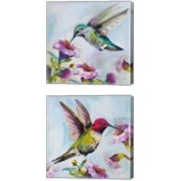 Framed Hummingbird  Florals 2 Piece Canvas Print Set