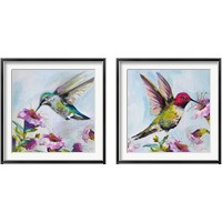 Framed Hummingbird  Florals 2 Piece Framed Art Print Set