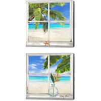 Framed 'Horizon Tropical 2 Piece Canvas Print Set' border=