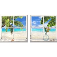 Framed 'Horizon Tropical 2 Piece Art Print Set' border=