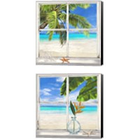 Framed 'Horizon Tropical 2 Piece Canvas Print Set' border=