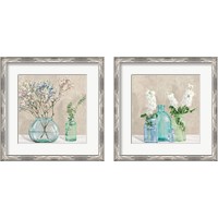 Framed Floral Setting with Glass Vases 2 Piece Framed Art Print Set