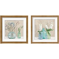 Framed Floral Setting with Glass Vases 2 Piece Framed Art Print Set