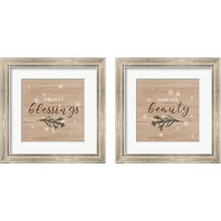 Framed 'Winter Beauty & Frosty Blessings 2 Piece Framed Art Print Set' border=