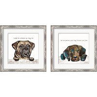 Framed 'Dog Lover 2 Piece Framed Art Print Set' border=