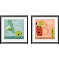 Framed Cartoon Cocktails 2 Piece Framed Art Print Set