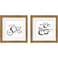 Framed 'Black & White Fruit 2 Piece Framed Art Print Set' border=