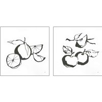 Framed 'Black & White Fruit 2 Piece Art Print Set' border=