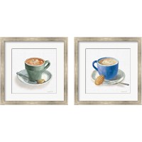 Framed 'Wake Up Coffee 2 Piece Framed Art Print Set' border=