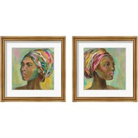 Framed 'African Woman 2 Piece Framed Art Print Set' border=