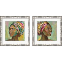 Framed 'African Woman 2 Piece Framed Art Print Set' border=