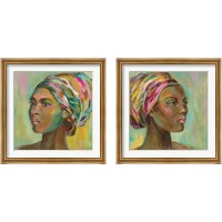 Framed 'African Woman 2 Piece Framed Art Print Set' border=