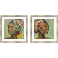 Framed 'African Woman 2 Piece Framed Art Print Set' border=