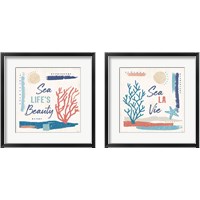 Framed 'Coastal View 2 Piece Framed Art Print Set' border=