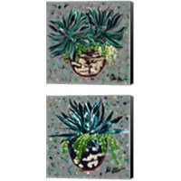 Framed 'Succulent Pot 2 Piece Canvas Print Set' border=