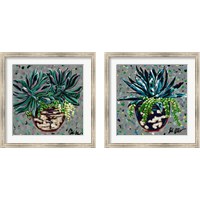 Framed 'Succulent Pot 2 Piece Framed Art Print Set' border=
