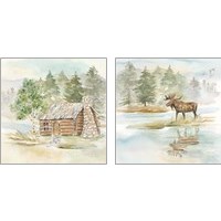 Framed 'Woodland Reflections 2 Piece Art Print Set' border=