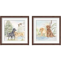 Framed 'Woodland Dogs 2 Piece Framed Art Print Set' border=