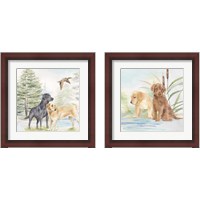 Framed 'Woodland Dogs 2 Piece Framed Art Print Set' border=