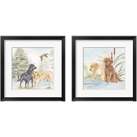 Framed 'Woodland Dogs 2 Piece Framed Art Print Set' border=