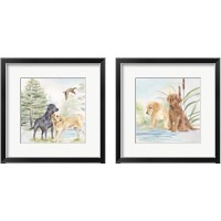 Framed 'Woodland Dogs 2 Piece Framed Art Print Set' border=