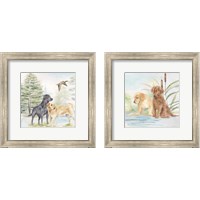 Framed Woodland Dogs 2 Piece Framed Art Print Set