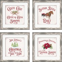 Framed Vintage Christmas Signs 4 Piece Framed Art Print Set