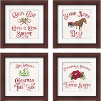 Framed Vintage Christmas Signs 4 Piece Framed Art Print Set
