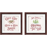 Framed 'Vintage Christmas Signs 2 Piece Framed Art Print Set' border=