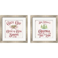 Framed 'Vintage Christmas Signs 2 Piece Framed Art Print Set' border=