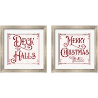 Framed Vintage Christmas Signs 2 Piece Framed Art Print Set