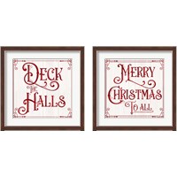 Framed Vintage Christmas Signs 2 Piece Framed Art Print Set