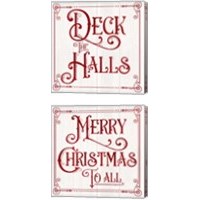 Framed Vintage Christmas Signs 2 Piece Canvas Print Set