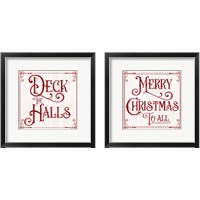 Framed Vintage Christmas Signs 2 Piece Framed Art Print Set