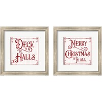 Framed 'Vintage Christmas Signs 2 Piece Framed Art Print Set' border=