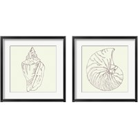 Framed 'Coastal Breeze Sketches Silver 2 Piece Framed Art Print Set' border=