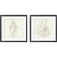 Framed 'Coastal Breeze Sketches Silver 2 Piece Framed Art Print Set' border=