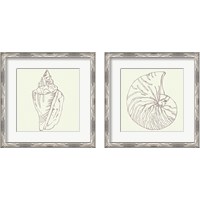 Framed 'Coastal Breeze Sketches Silver 2 Piece Framed Art Print Set' border=