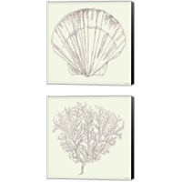 Framed 'Coastal Breeze Sketches Silver 2 Piece Canvas Print Set' border=