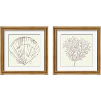 Framed 'Coastal Breeze Sketches Silver 2 Piece Framed Art Print Set' border=