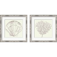 Framed 'Coastal Breeze Sketches Silver 2 Piece Framed Art Print Set' border=
