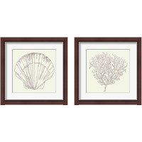 Framed 'Coastal Breeze Sketches Silver 2 Piece Framed Art Print Set' border=