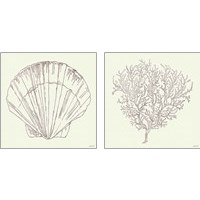 Framed 'Coastal Breeze Sketches Silver 2 Piece Art Print Set' border=