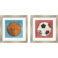 Framed 'Play Ball 2 Piece Framed Art Print Set' border=