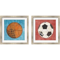 Framed 'Play Ball 2 Piece Framed Art Print Set' border=