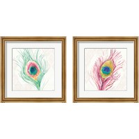 Framed 'Peacock Glory 2 Piece Framed Art Print Set' border=