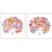 Framed 'Floral Beauties 2 Piece Art Print Set' border=