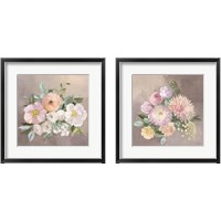 Framed Pale Floral Spray 2 Piece Framed Art Print Set